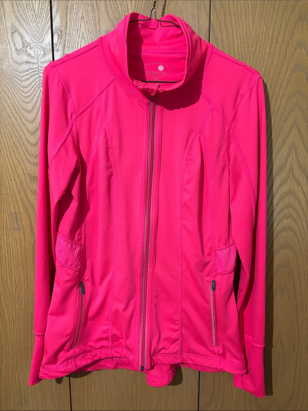 Tangerine Hot Pink Full-Zip Utility Athletic small Jacket with pockets